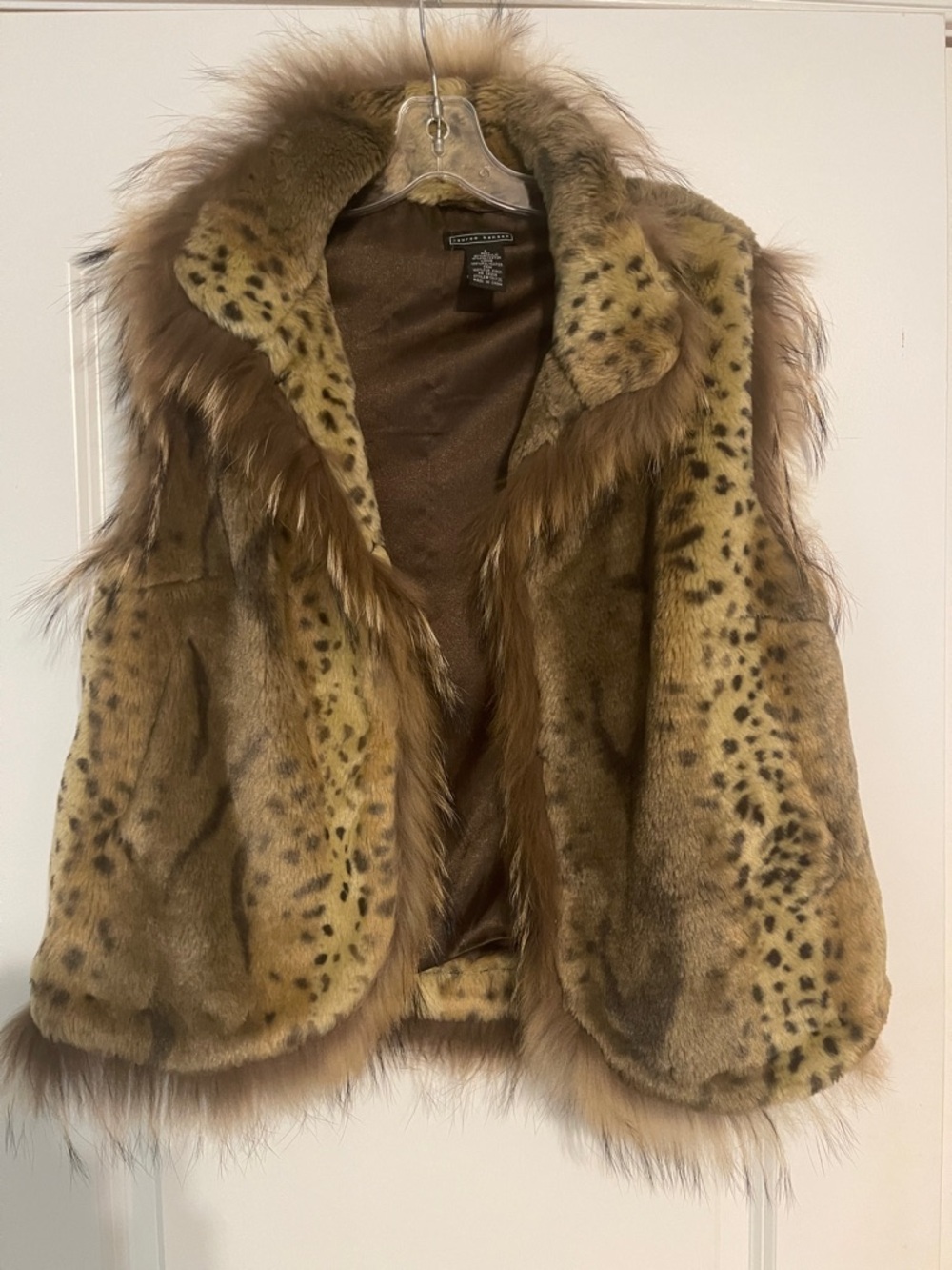 Lauren Hansen Faux Fur Leopard-Spot Vest - Women’s Brown Coat